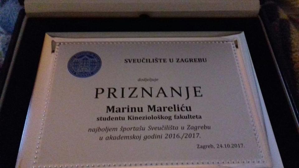 SVEUČILIŠTE U ZAGREBU NAGRADILO NAJBOLJE STUDENTE ŠPORTAŠE